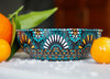 Small handmade Turkish tin bowl with Amina pattern for serving snacks or jewelry