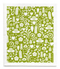 Green Dala patterned reusable Swedish dishcloth made from cellulose and cotton by Jangneus