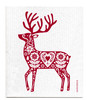 Reindeer Red reusable Swedish dishcloth made from cellulose and cotton by Jangneus