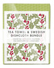 Kitchen Set — Leaves & Holly Green | 1 Tea Towel + 2 Dishcloths