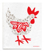 Grey hen patterned reusable Swedish dishcloth made from cellulose and cotton by Jangneus