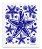 Swedish dishcloth 100% biodegradable 7 by 8 inches, Blue starfish by Jangneus