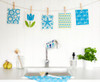 Jangneus Swedish dishcloth, Tulip Turquoise, 100% biodegradable. The Sustainable Alternative to Paper Towels reusable for months, highly Absorbent.