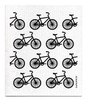 Black bicycle patterned reusable Swedish dishcloth made from cellulose and cotton by Jangneus