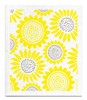 Yellow sunflower patterned reusable Swedish dishcloth made from cellulose and cotton by Jangneus