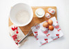 Hen Grey tea towel with two matching reusable Swedish dishcloths by Jangneus