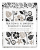 Kitchen Set — Garden Black | 1 Tea Towel + 2 Dishcloths