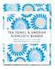 Sunflower Tea Towel & 2 Sunflower Dishcloths Bundle – Turquoise
