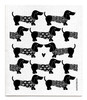 Dachshund dog patterned reusable Swedish dishcloth made from cellulose and cotton by Jangneus