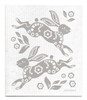 Grey hare patterned reusable Swedish dishcloth made from cellulose and cotton by Jangneus