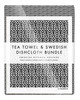 Kitchen Set — Leaves Black | 1 Tea Towel + 2 Dishcloths