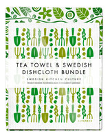 Garden Tea Towel & 2 Gardening Dishcloths Bundle – Green