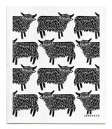 Swedish dishcloth Highland Cow - Black