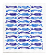 Swedish dishcloth Sardines - Blue