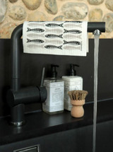 Sardines Black  reusable Swedish dishcloth made from cellulose and cotton by Jangneus