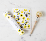 Kitchen Set — Bees Yellow | 1 Tea Towel + 2 Dishcloths