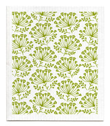 Green dill patterned reusable Swedish dishcloth made from cellulose and cotton by Jangneus