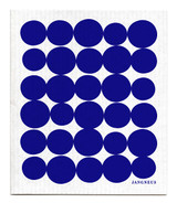 Blue spots patterned reusable Swedish dishcloth made from cellulose and cotton by Jangneus
