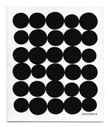 Black spots patterned reusable Swedish dishcloth made from cellulose and cotton by Jangneus