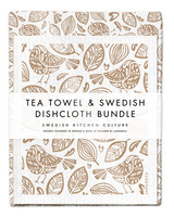 Sand robins tea towel with two matching reusable Swedish dishcloths by Jangneus