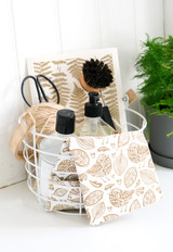 Robins Sand tea towel with two matching Swedish dishcloths by Jangneus
