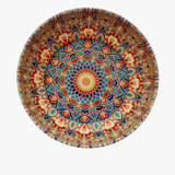 Small handmade Turkish tin bowl with Bahar pattern for serving snacks or jewelry