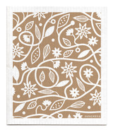 Sand doodle flower patterned reusable Swedish dishcloth made from cellulose and cotton by Jangneus