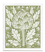 Artichoke patterned reusable Swedish dishcloth made from cellulose and cotton by Jangneus