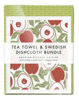Kitchen Set — Apple | 1 Tea Towel + 2 Dishcloths