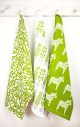 Swedish Kitchen Towels - Herbs - Green