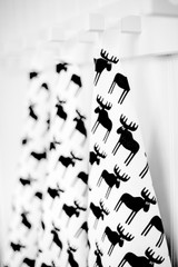 Moose patterned Swedish kitchen towel made from natural linen and cotton by Jangneus