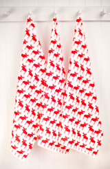 Swedish Kitchen Towels - Moose - Red