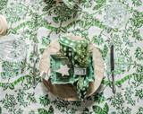 Floral green tablecloth from Chamois in Denmark