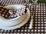Tablecloth from Chamois in Denmark - Check - Brown