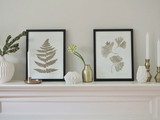 Contemporary Scandinavian Print - Fern Gold - 12" x 16"