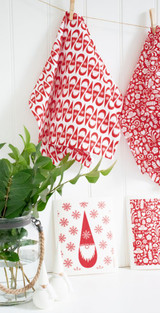 Jangneus Swedish dishcloth, Red Tomte, 100% biodegradable. The Sustainable Alternative to Paper Towels reusable for months, highly Absorbent.