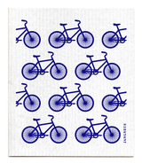 Swedish Dishcloth - Bikes- Blue