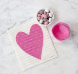 Swedish Dishcloth — Heart Pink