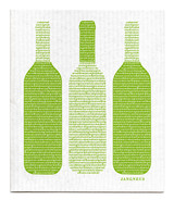 Green wine patterned reusable Swedish dishcloth made from cellulose and cotton by Jangneus