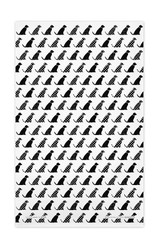 Black dogs patterned Scandinavian linen cotton kitchen towel by Jangneus