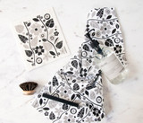 Swedish Kitchen Towel - Garden Black