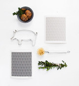Swedish Dishcloth - New Leaves - Grey