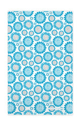 Turquoise sunflower patterned Scandinavian linen cotton kitchen towel by Jangneus