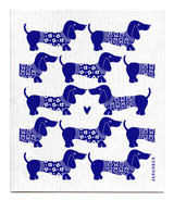 Jangneus Swedish dishcloth, Dachshund Blue, 100% biodegradable