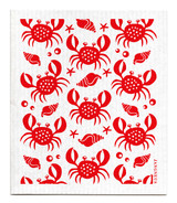 Swedish dishcloth 100% biodegradable 7 by 8 inches, Crabs red by Jangneus