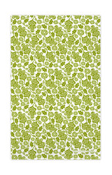 Green oak leaf patterned Scandinavian linen cotton kitchen towel by Jangneus