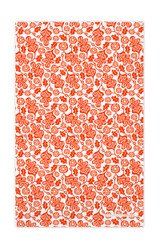 Orange oak leaf patterned Scandinavian linen cotton kitchen towel by Jangneus