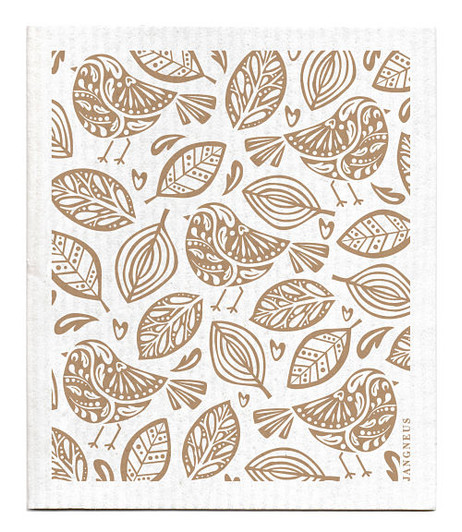 Sand robins patterned reusable Swedish dishcloth made from cellulose and cotton by Jangneus