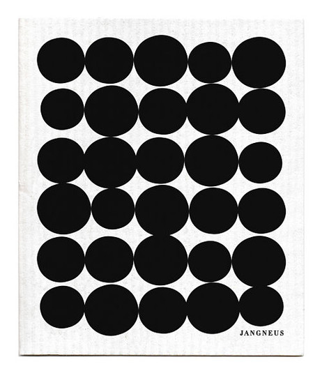Black spots patterned reusable Swedish dishcloth made from cellulose and cotton by Jangneus
