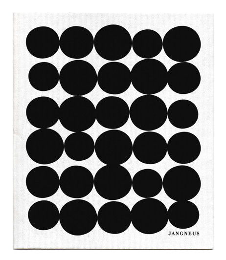 Spots Black patterned reusable Swedish dishcloth made from cellulose and cotton by Jangneus